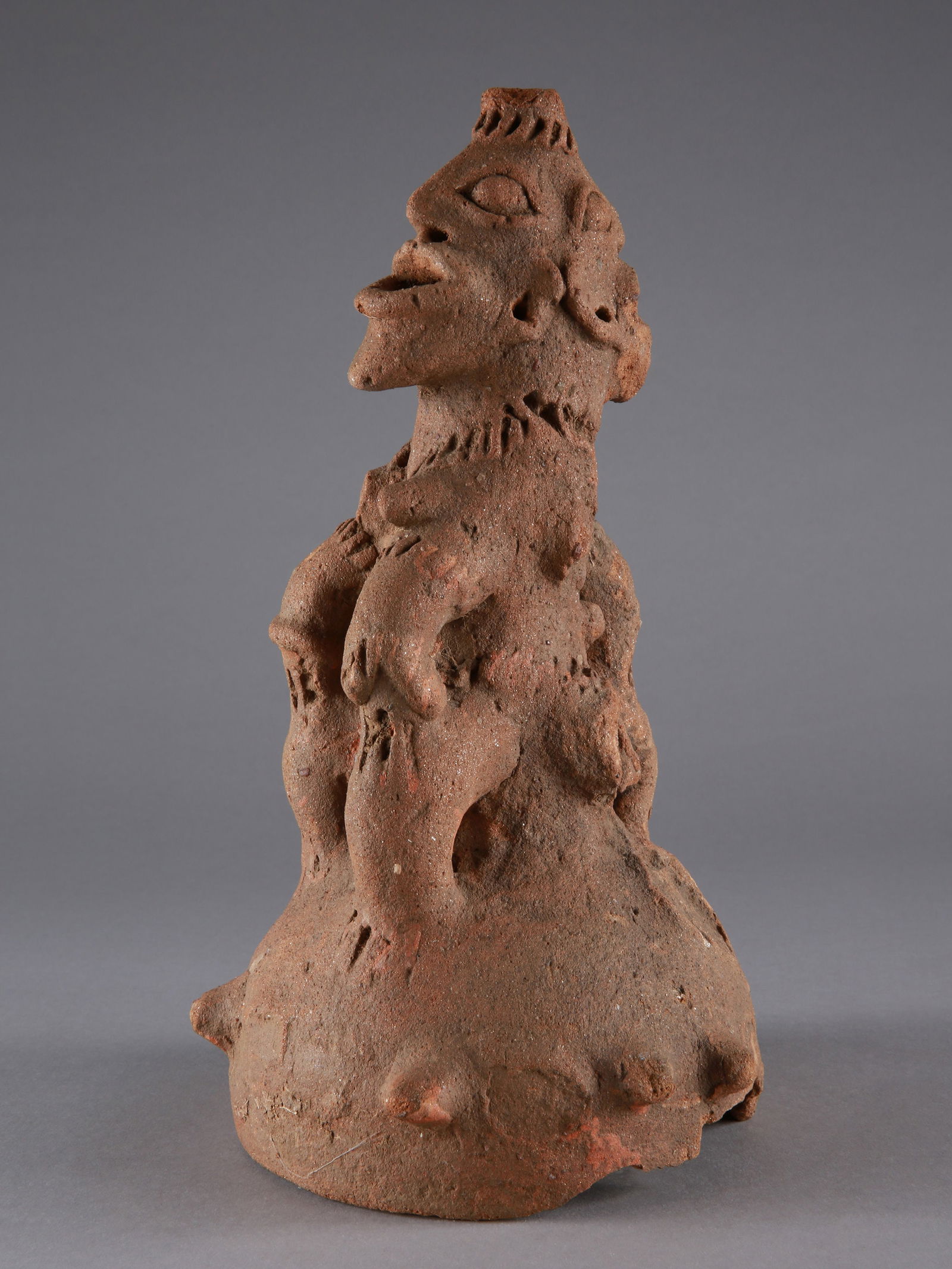 A Koma-Bulsa seated janiform Figure (Lid?), "kronkronbua" (1 of 17)