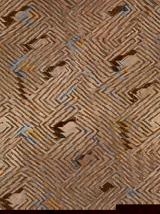A Kuba-Shoowa embroidered Textile Panel, "Kasaï Velvet": Raphia-Plüschgewebe, "Velours du Kasaï" Kuba, Shoowa. DR Kongo Ohne Sockel / without base Raphia. B 56 cm. L 62 cm. Provenienz: Galerie Walu, Basel. Der Name "Kuba" kommt aus der Bantu-Sprac