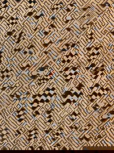 A Kuba-Shoowa embroidered Textile Panel, "Kasaï Velvet": Raphia-Plüschgewebe, "Velours du Kasaï" Kuba, Shoowa. DR Kongo Ohne Sockel / without base Raphia. B 58 cm. L 60 cm. Provenienz: Galerie Walu, Basel. Der Name "Kuba" kommt aus der Bantu-Sprac