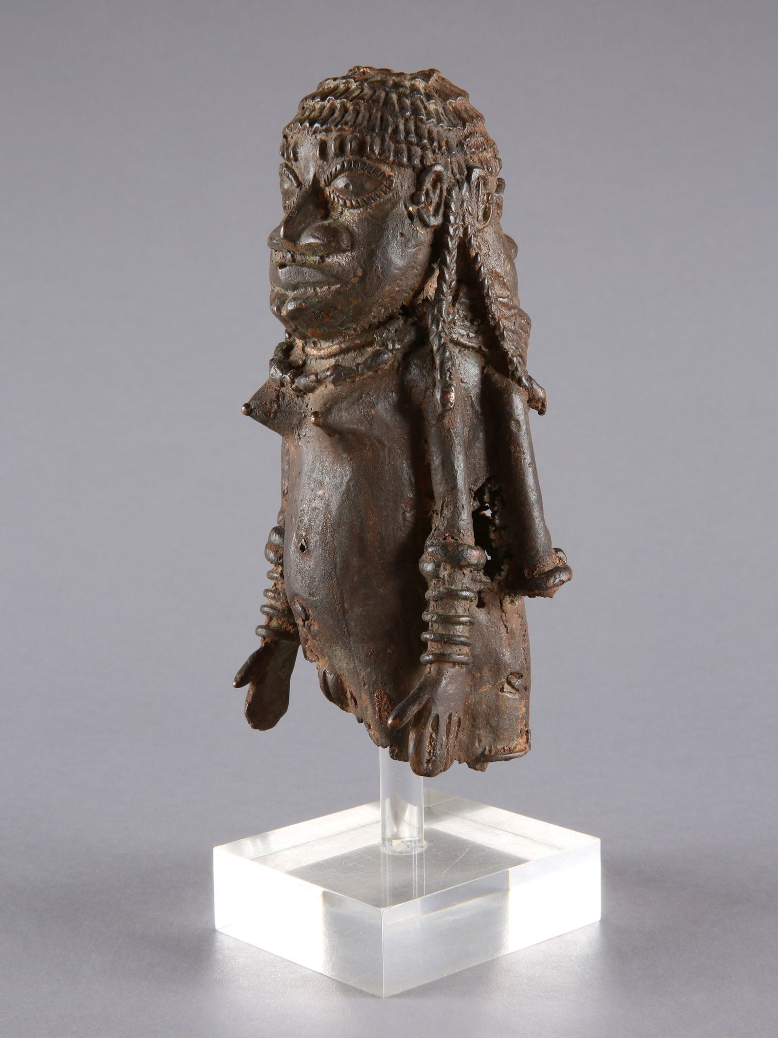 An Edo staff finial (?), two figures back to back (1 of 11)