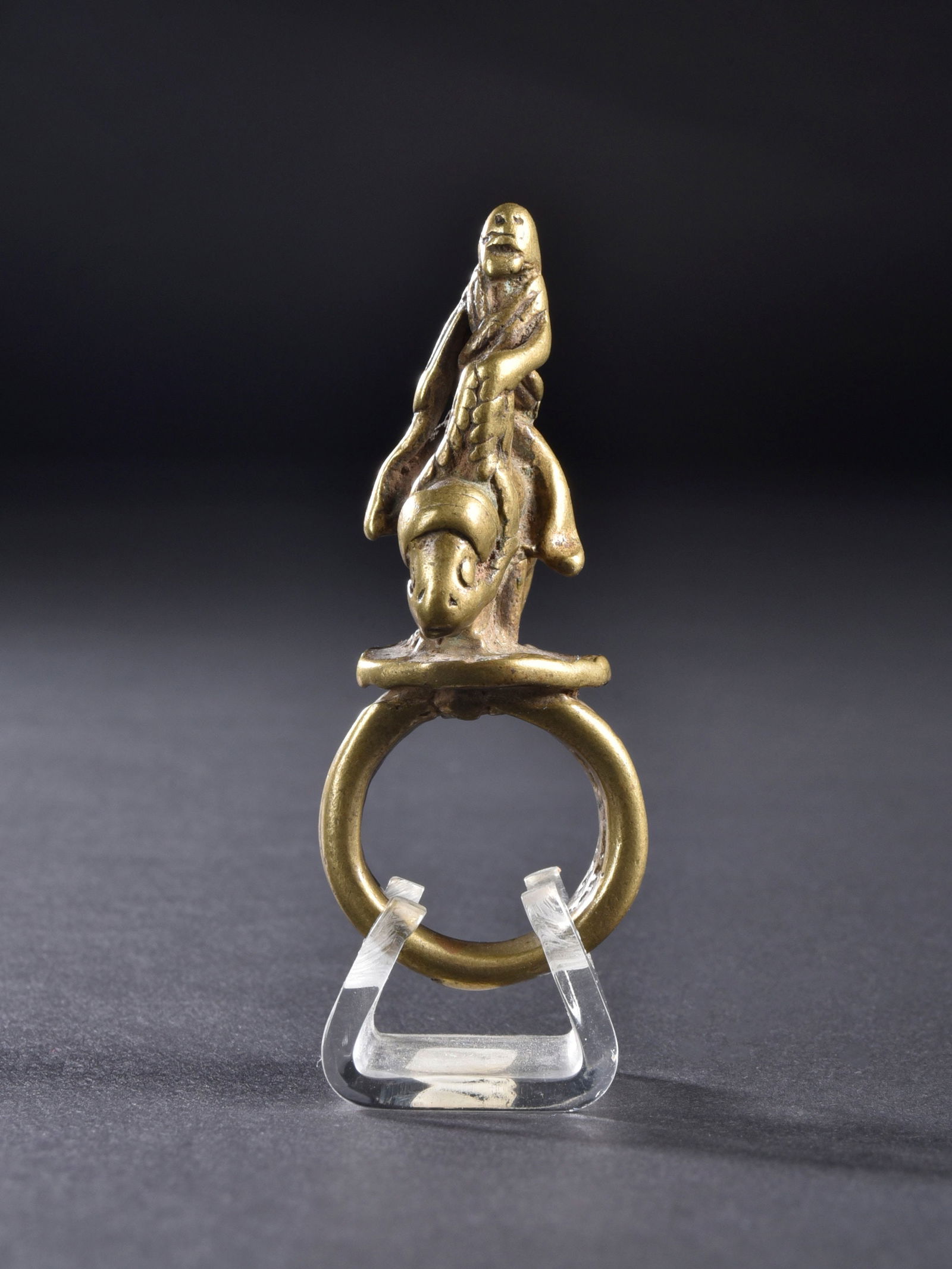 A Dogon Bronze Ring with Equestrian - 3