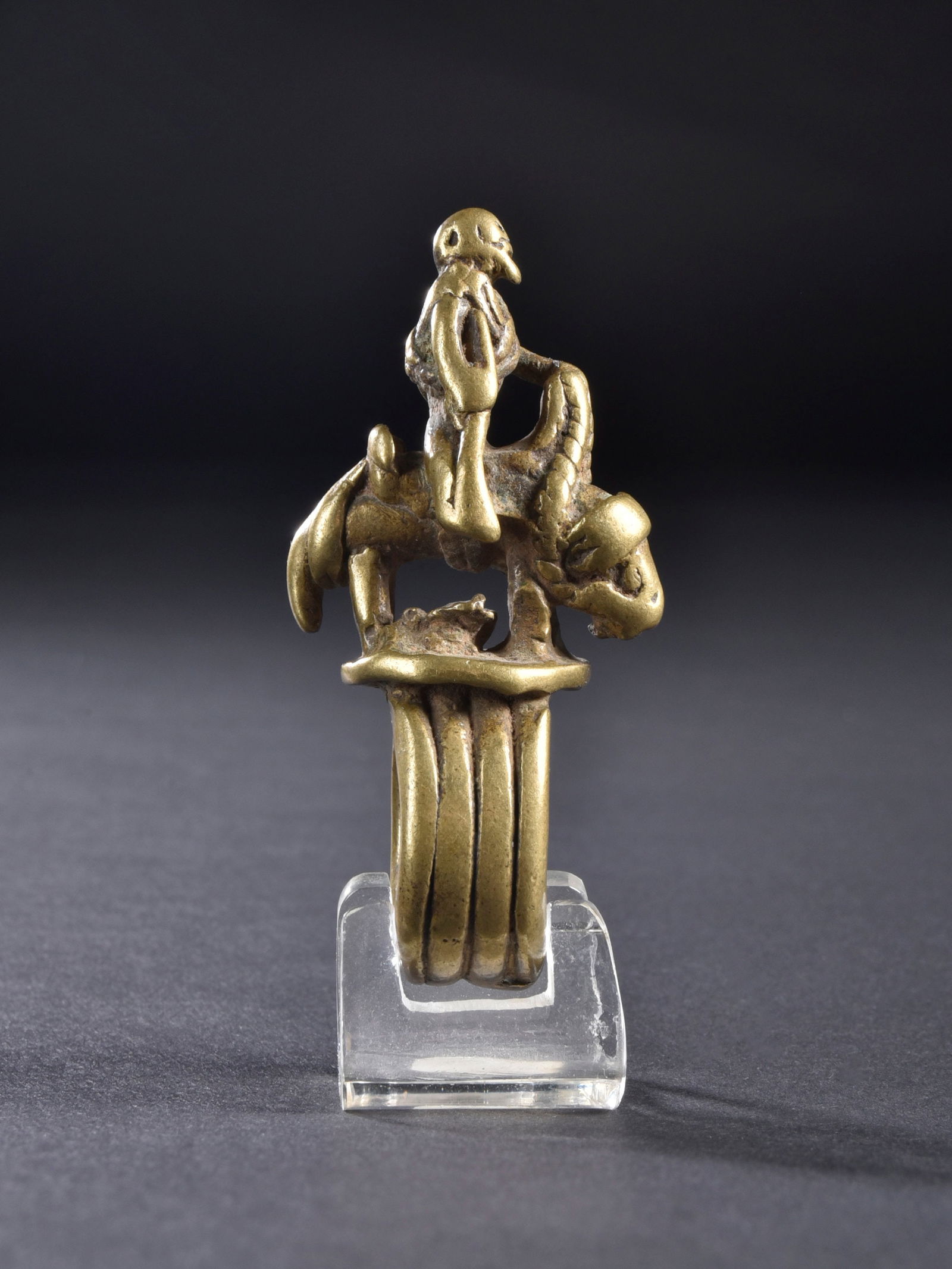 A Dogon Bronze Ring with Equestrian - 5