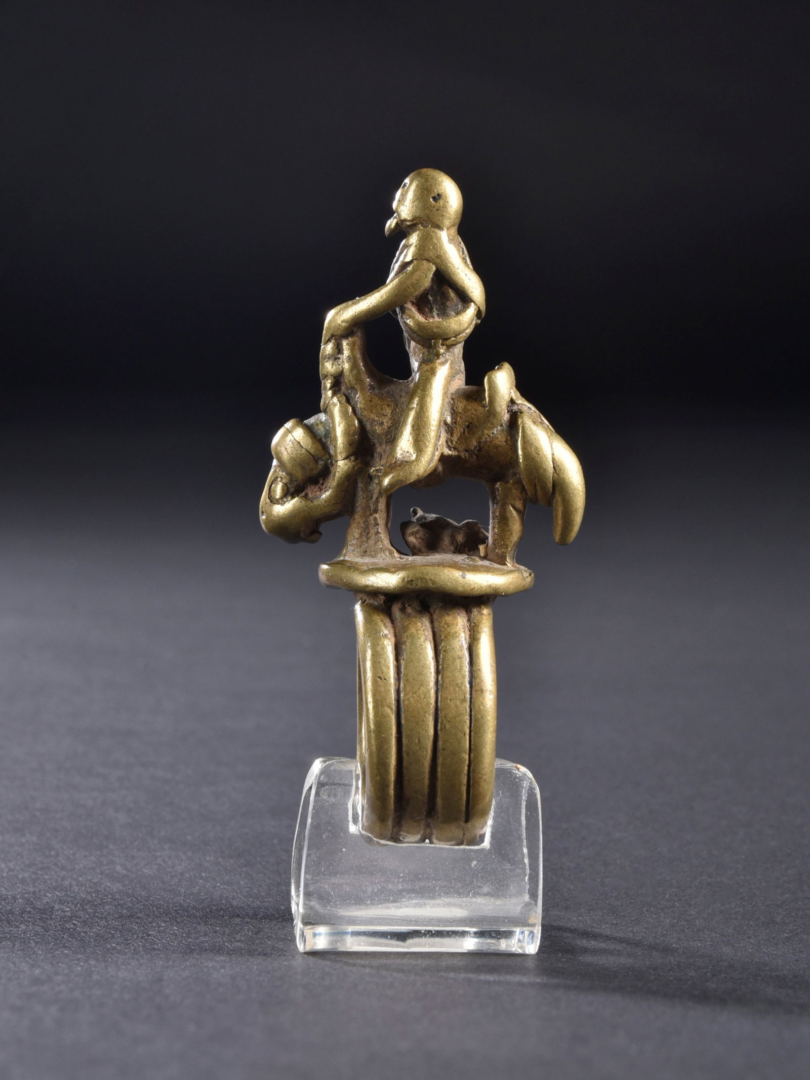 A Dogon Bronze Ring with Equestrian - 9