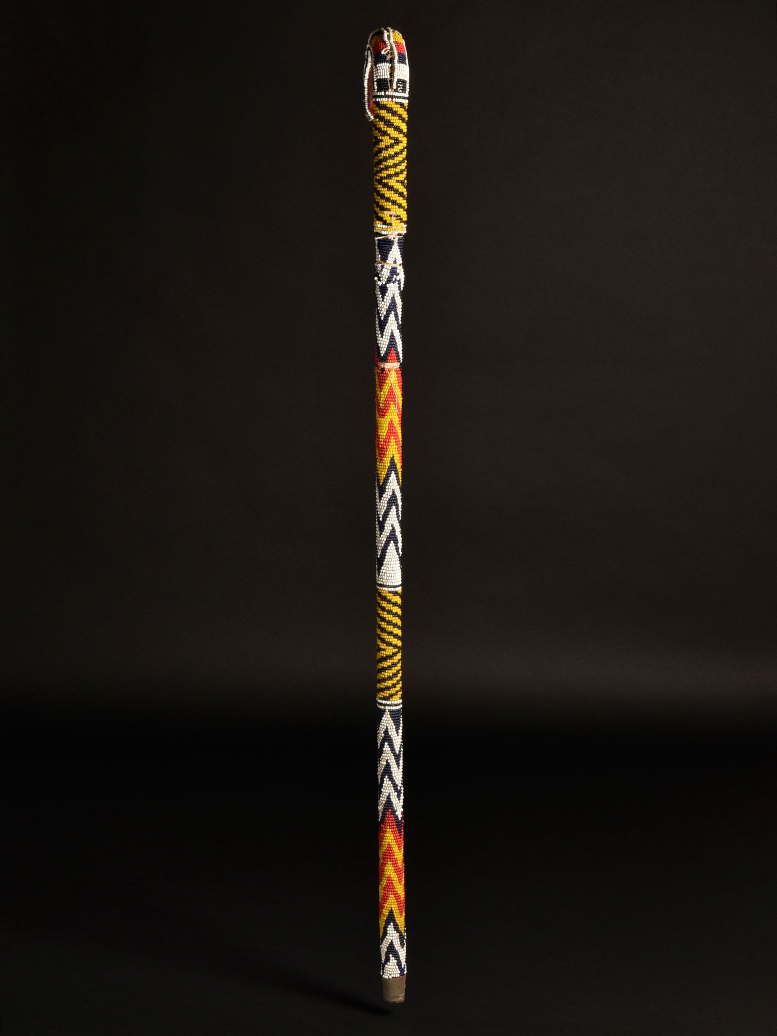 A Yoruba beaded Walking Stick - 3