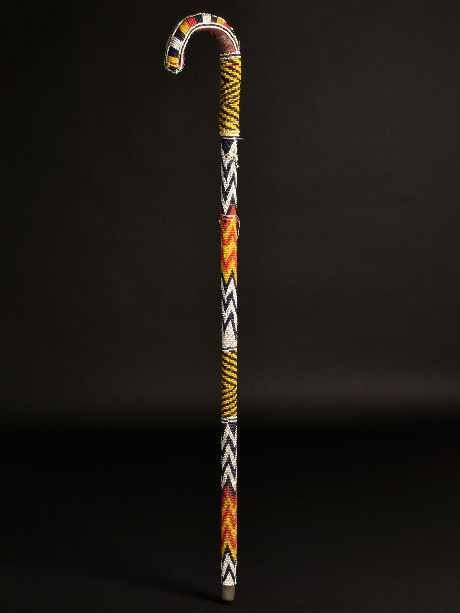 A Yoruba beaded Walking Stick - 4