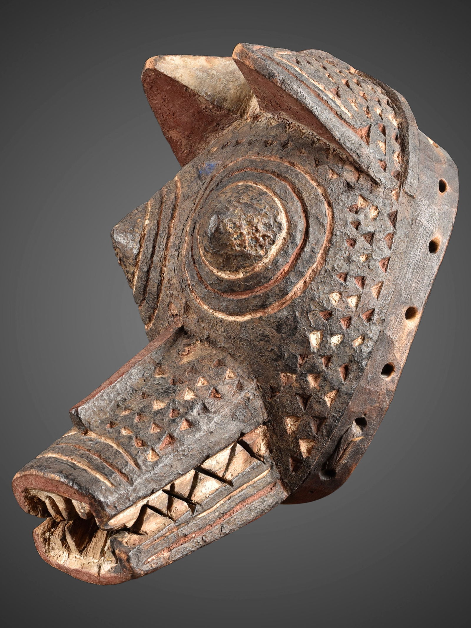 A Gurunsi zoomorphic Mask, Hyena (1 of 5)