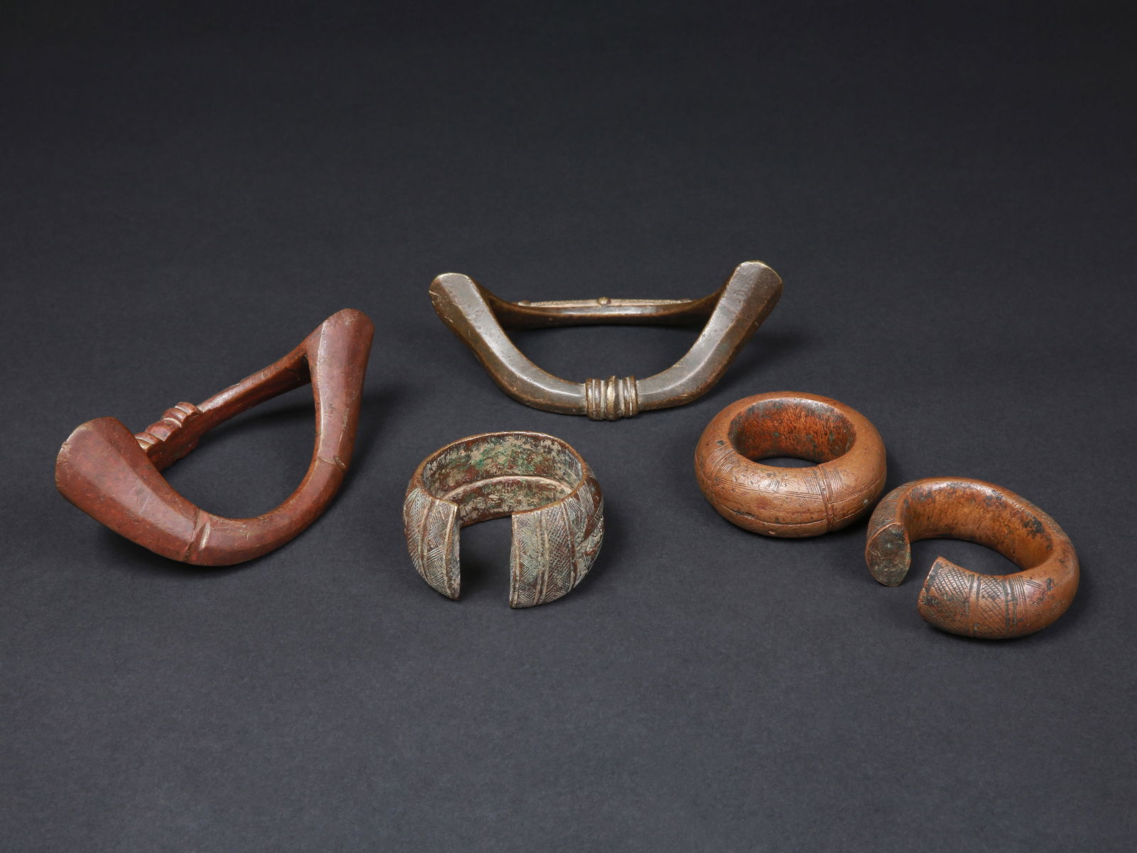 2 Senufo Anklets and three Bracelets - 2