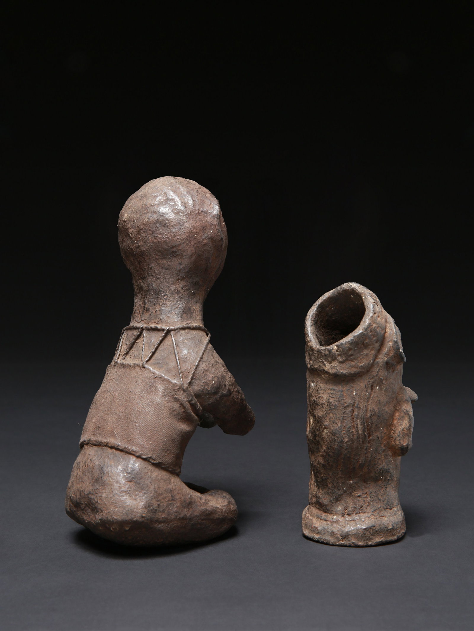 2 Zigua Miniature Terracotta Figures - 5