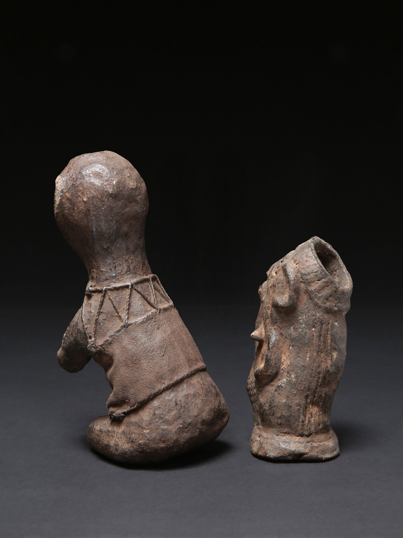2 Zigua Miniature Terracotta Figures - 7