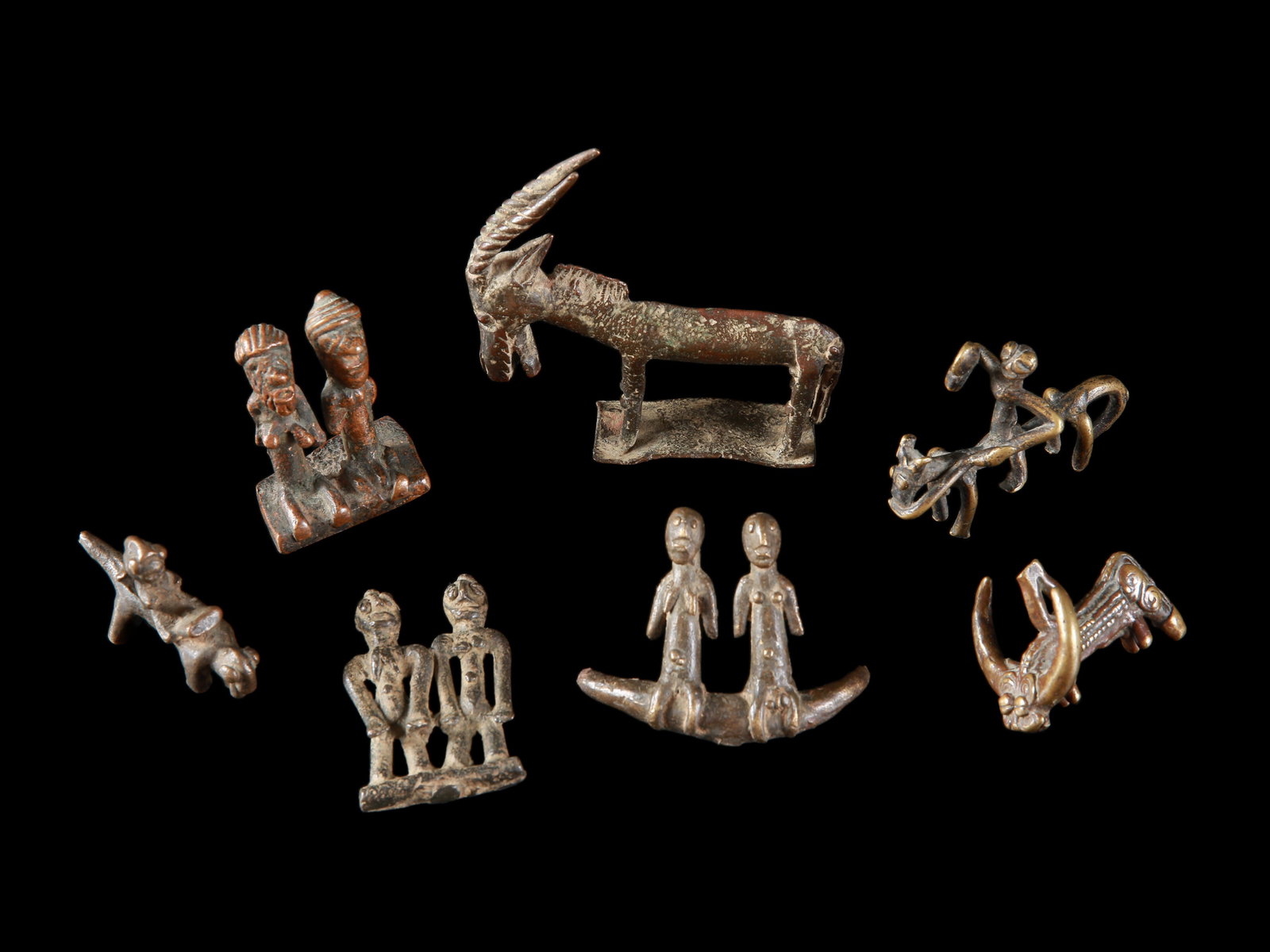 7 figurative Bronze Miniatures (1 of 3)