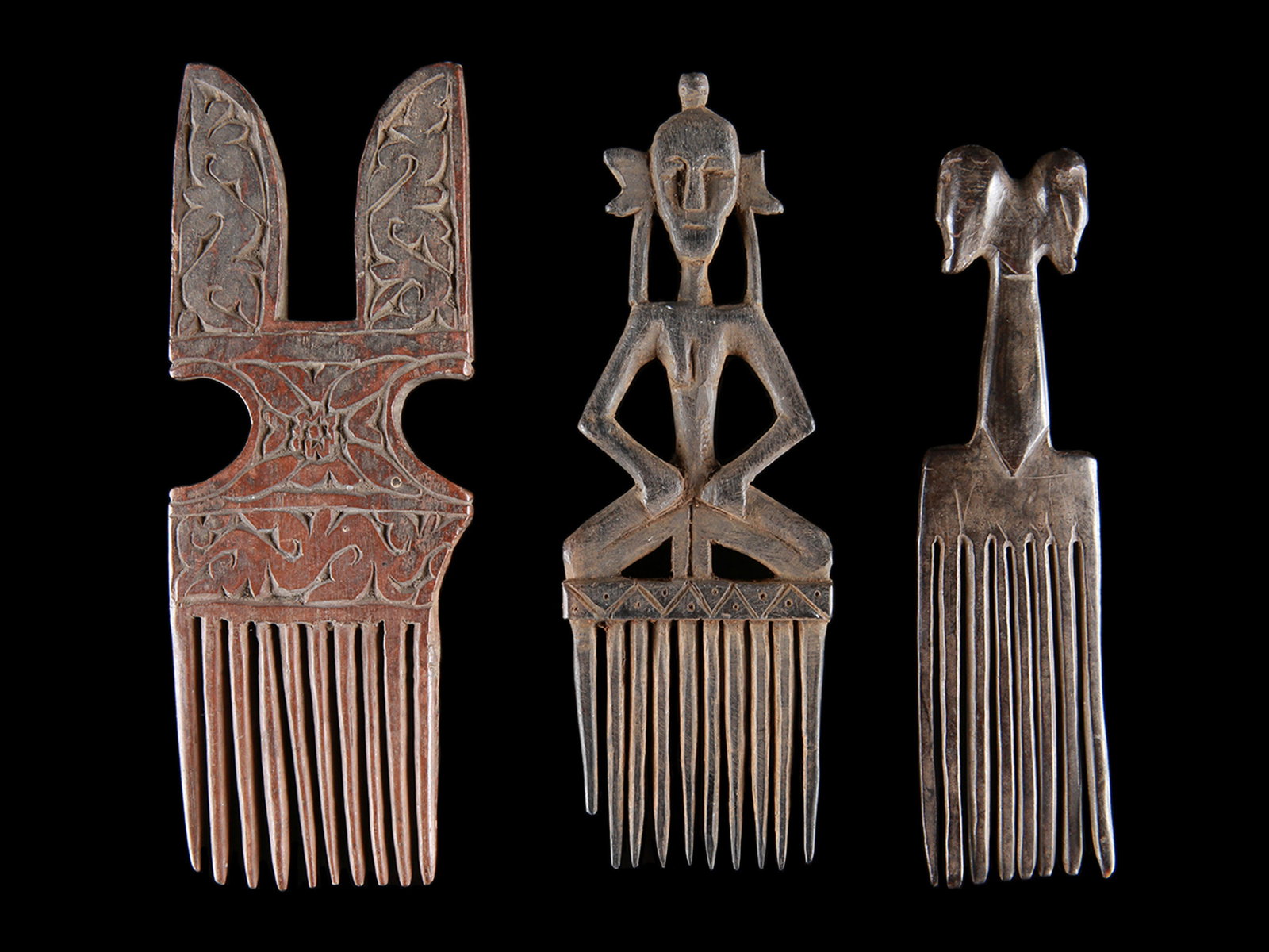 A Papua-Neuguinean and 2 Southeast Asian Combs (1 of 4)