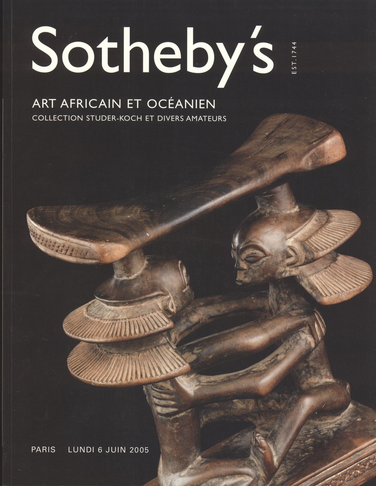 Sotheby's 2005, Art Africain et Océanien: Sotheby's 2005, Art Africain et Océanien Collection Studer-Koch et divers amateurs Sotheby's, Paris (06.06.2005) French Text/Edition 106 pages Numerous illustrations Softcover 498 g CHF 20 / 40