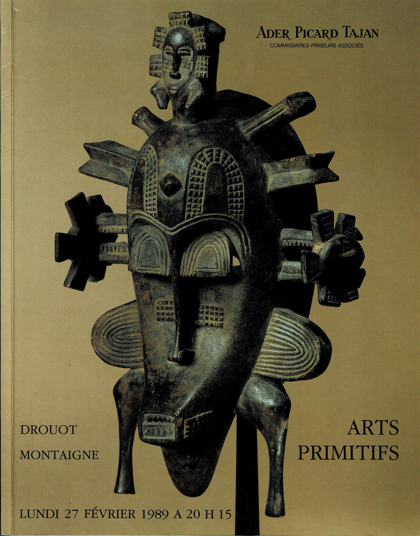 Ader Picard Tajan, 1989 Arts Primitifs: Ader Picard Tajan, 1989 Arts Primitifs Ader Picard Tajan, Paris (27.02.1989) French Text/Edition 100 pages Numerous illustrations Softcover 382 g ---------------------------------------------------