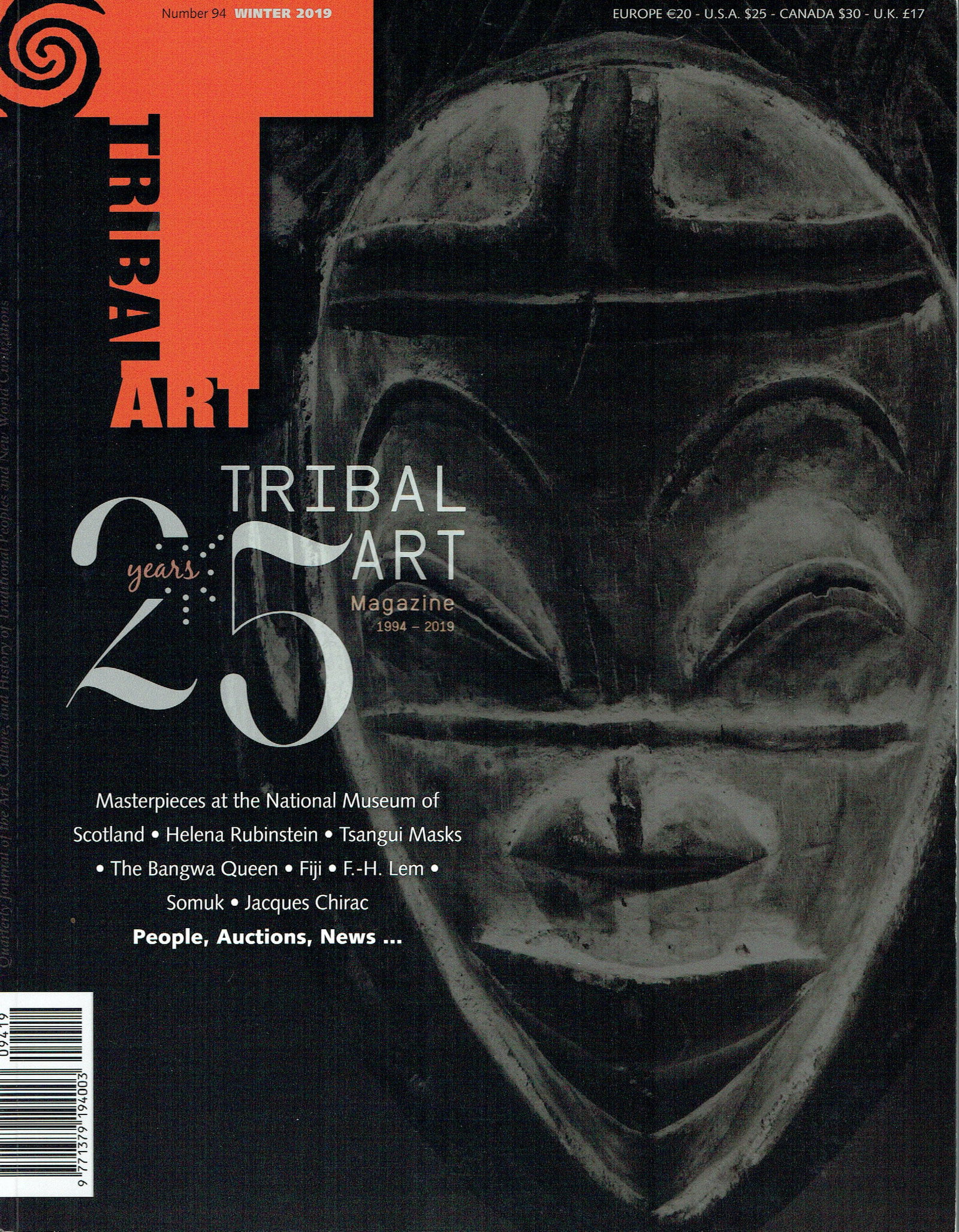 Tribal Art 2019. Number 94 / Winter (25 years): Tribal Art 2019. Number 94 / Winter (25 years) Primedia, Belgien (2019) English Text/Edition 154 pages Numerous illustrations Softcover 23 x 29.7 cm 859 g CHF 5 / 10