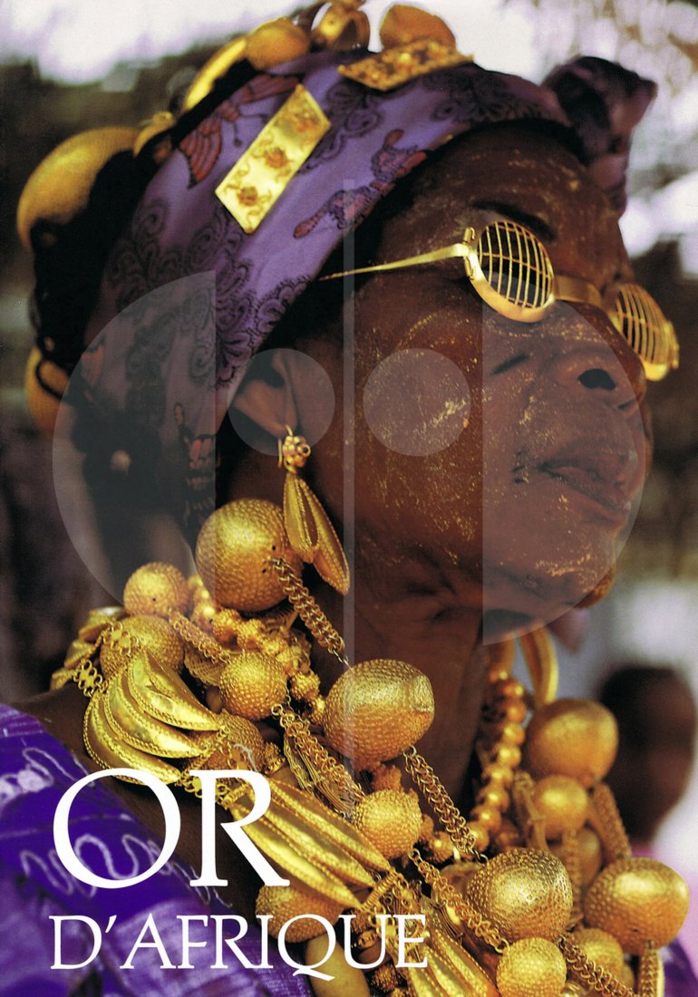 Or d'Afrique: 114 Or d'Afrique Bijoux et parures du Ghana, Cote d'Ivoire, Mali, et Senegal H 31 cm. B 24 cm. Timothy F. Garrard Paris: Editions Hazan (1990). ISBN: 2-85025-226-3 French text 247 pages Numerous illus