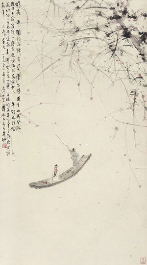 Chinese Artist Fu Baoshi's Painting: Fu Baoshi's Painting. Author: Fu Baoshi, Size: 30cm*54cm