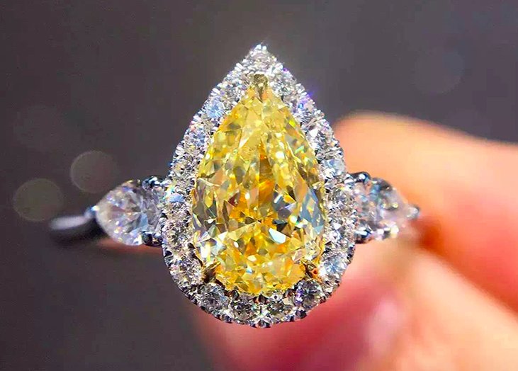 Yellow Diamond Ring: Stone Carat Weight: 2 ctw, Product Type: Ladies Ring