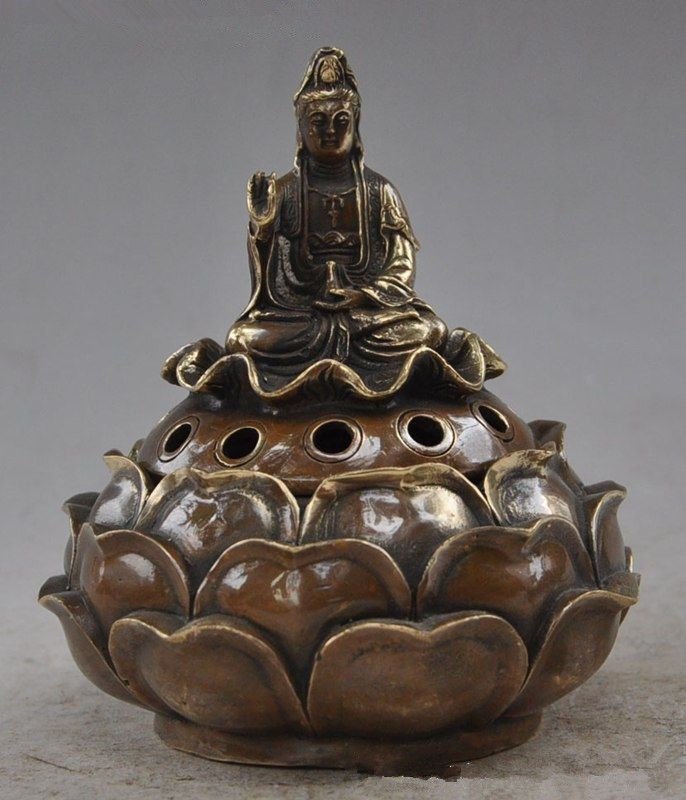 15 cm * / Chinese buddhist brass l guanyin bodhisattva (1 of 10)