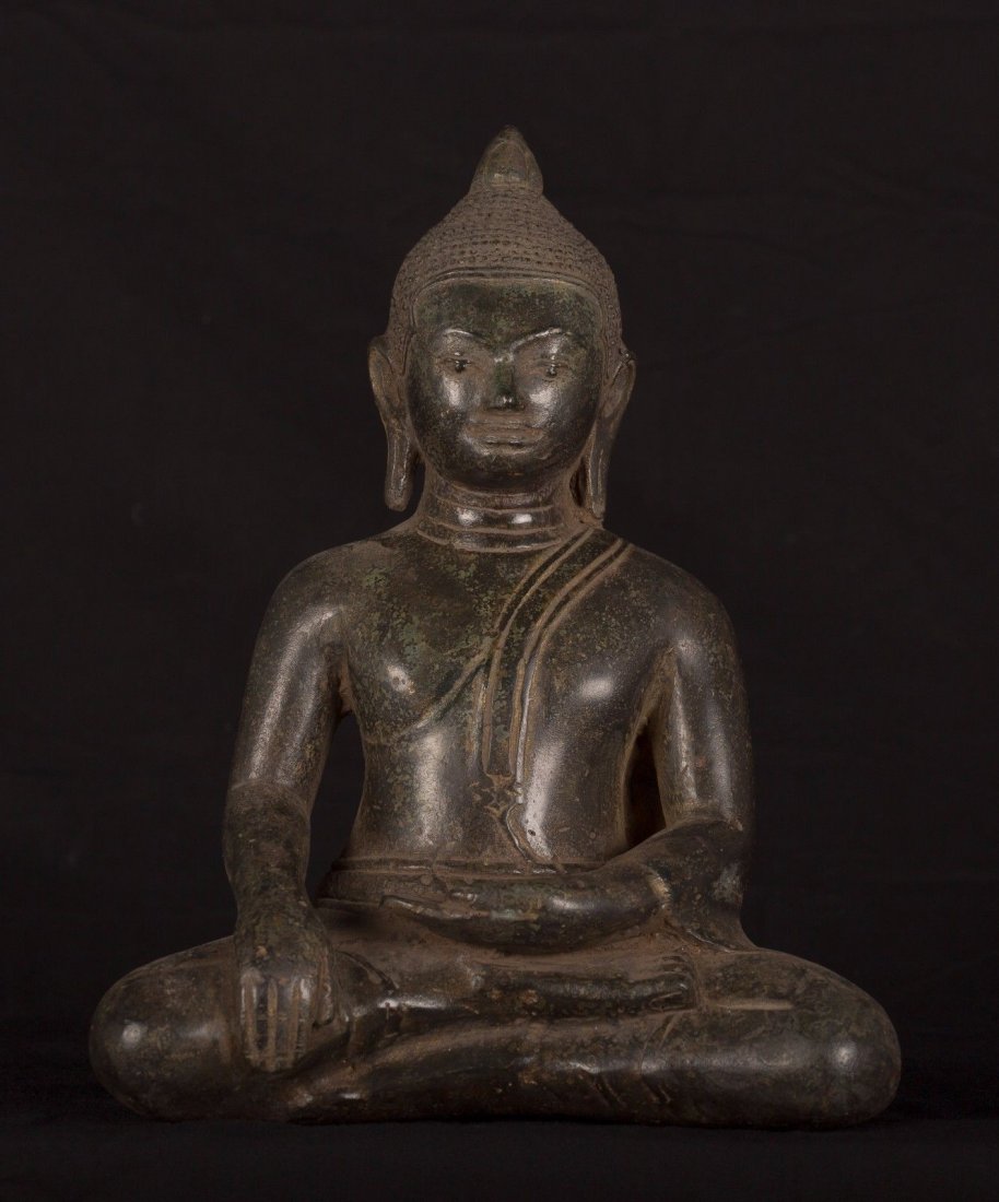 19th Century Antique Khmer Enlightenment Buddha Statue (1 of 5)