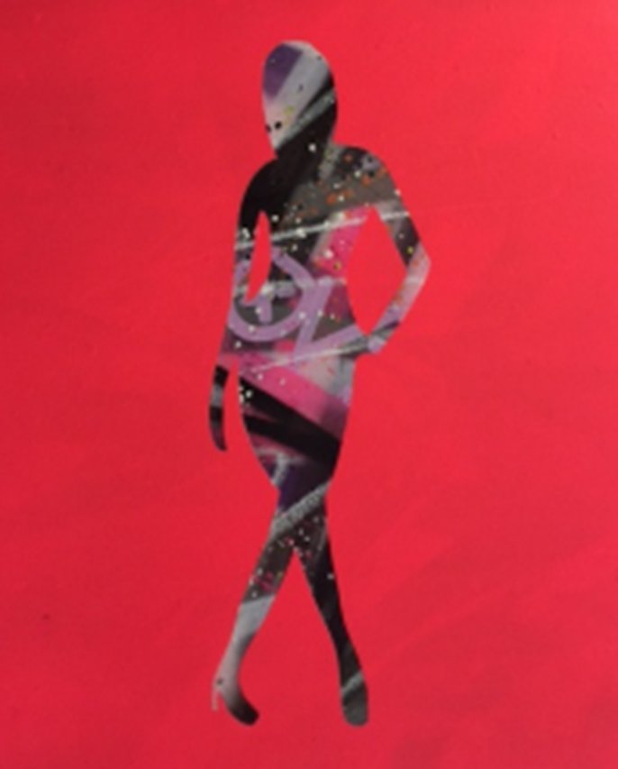 Nude Abstract #11 & #12 by Fraser Crawley: 20" x 24". 2016. Spray paint, oil and pastel. A total of two pieces