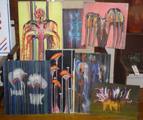 7 MODERN ART MULTI-COLORED PAITINGS 14101W