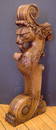 369: CARVED OAK LION NEWEL POST 2646