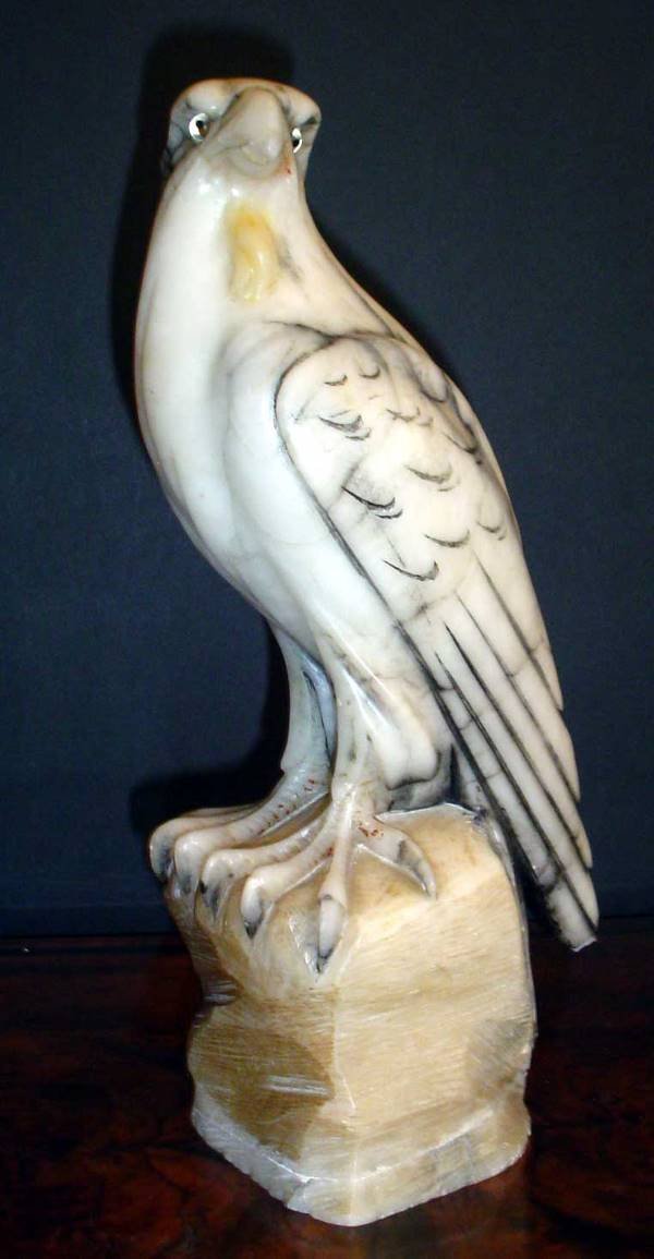 SMALL ALABASTER FALCON STATUE 13346