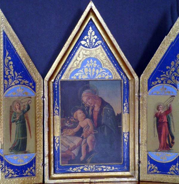 3 PANEL GOLD LEAF ICON W/MADONNA & CHILD 923 - 3