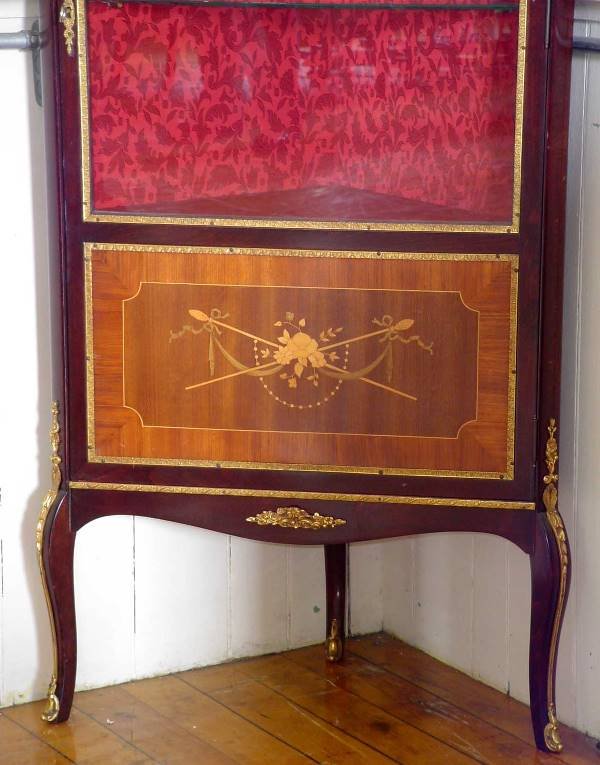 INLAID BZ MOUNTED FRENCH CORNER VITIRINE 14156 - 3