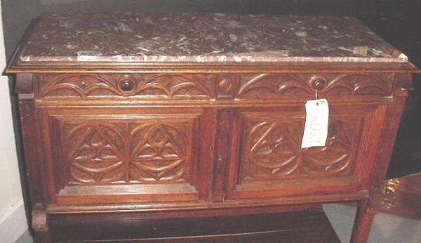 MARBLE OAK GOTHIC 2 DOOR CABINET 12029 - 2