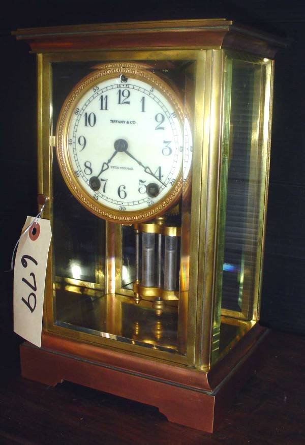 SIGNED TIFFANY & CO. CRYSTAL MANTLE CLOCK 679