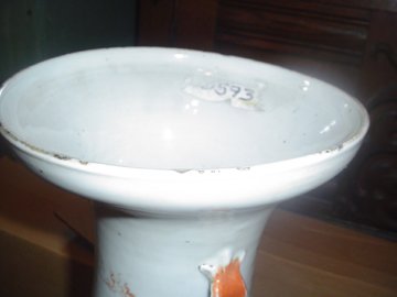 TALL PORCELAIN ORIENTAL VASE WITH LION 10593 - 7