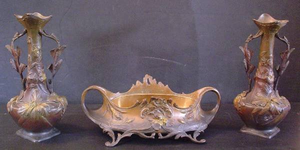3PC ART NOUVEAU GARNITURE SET 15723