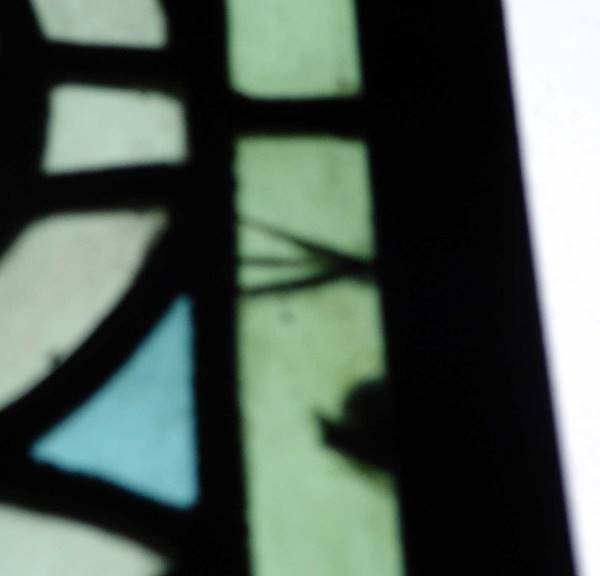 PAIR OF FLEUR DE LIS STAINED GLASS WINDOWS 15728 - 6