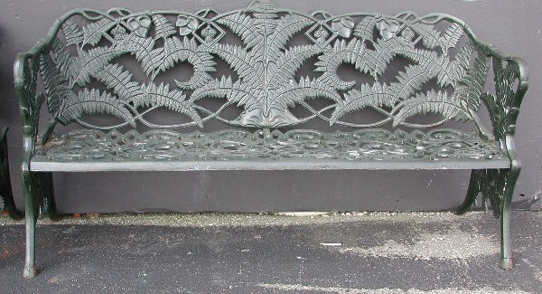 CAST IRON BENCH WITH FERNS 2823A - 2