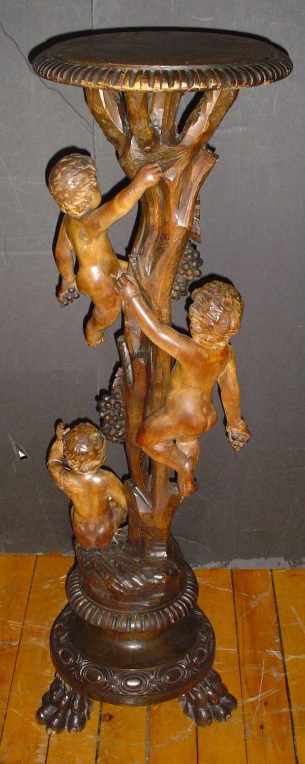 FIGURAL PEDESTAL WITH 3 PUTTI 14661 - 2