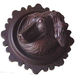 449A: BLACK FOREST DOG HEAD WALL HANGER 2659