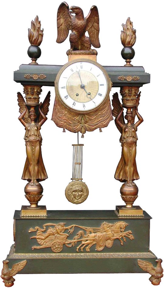 BRONZE 2ND EMPIRE MANTLE CLOCK W/EAGLE 15660