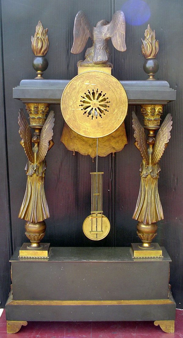 BRONZE 2ND EMPIRE MANTLE CLOCK W/EAGLE 15660 - 2