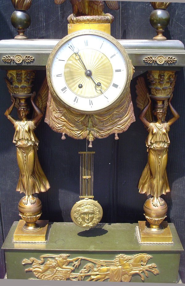 BRONZE 2ND EMPIRE MANTLE CLOCK W/EAGLE 15660 - 3