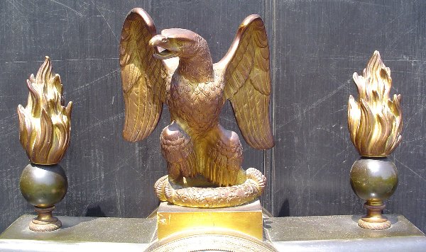 BRONZE 2ND EMPIRE MANTLE CLOCK W/EAGLE 15660 - 4