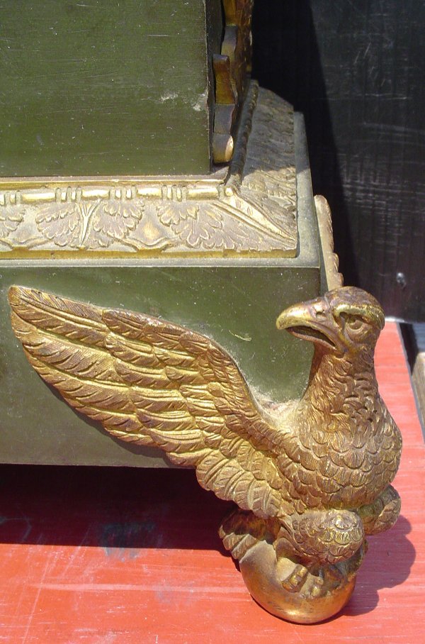 BRONZE 2ND EMPIRE MANTLE CLOCK W/EAGLE 15660 - 6