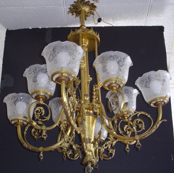 8 ARM VICTORIAN GAS CHANDELIER 13691