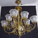 529: 8 ARM VICTORIAN GAS CHANDELIER 13691