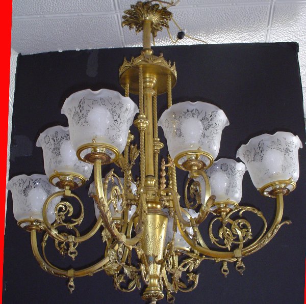 8 ARM VICTORIAN GAS CHANDELIER 13691 - 2