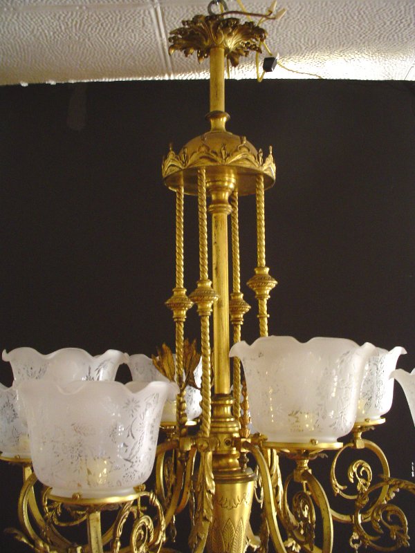 8 ARM VICTORIAN GAS CHANDELIER 13691 - 3