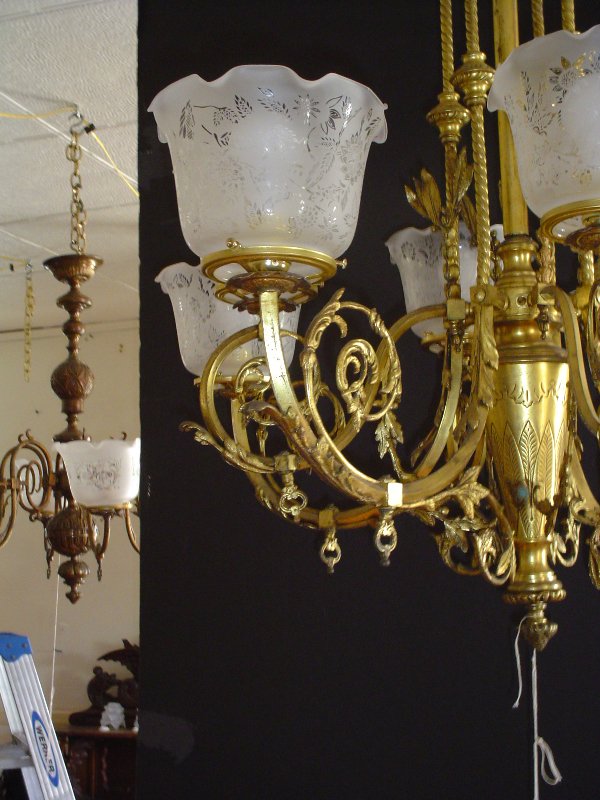 8 ARM VICTORIAN GAS CHANDELIER 13691 - 4
