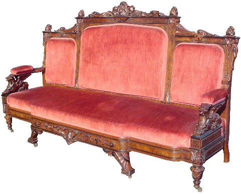 AMERICAN ALLEN BROS. SOFA WITH GRIFFINS 1529