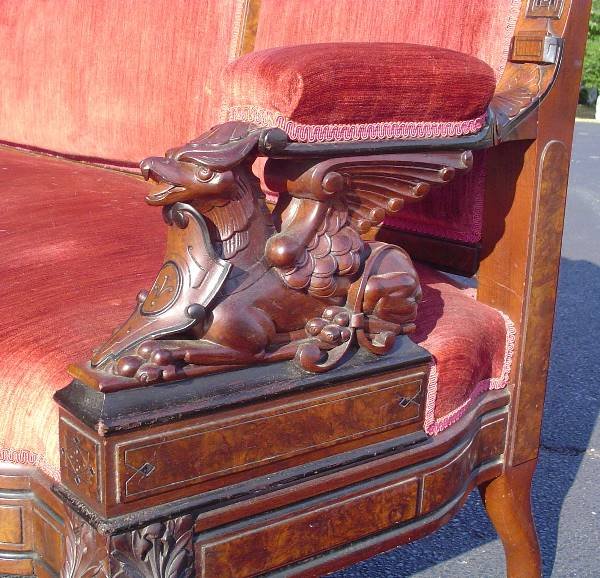 AMERICAN ALLEN BROS. SOFA WITH GRIFFINS 1529 - 4