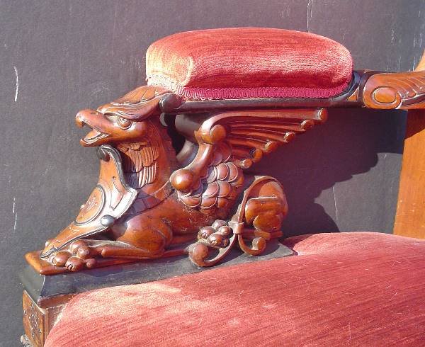 AMERICAN ALLEN BROS. SOFA WITH GRIFFINS 1529 - 5